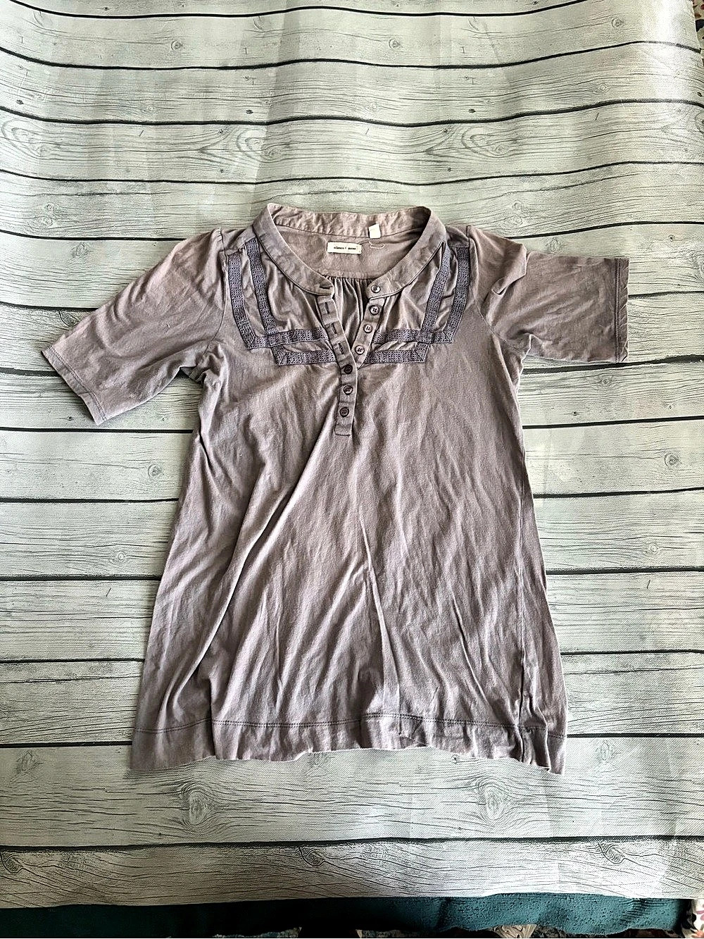 Silence + Noise Embroidered Tunic in Gray
